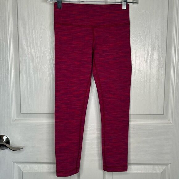 Lululemon Sz 2 Wunder Under Crop ll Leggings Diamond Jacquard Space Dye Bumble B - Picture 10 of 10